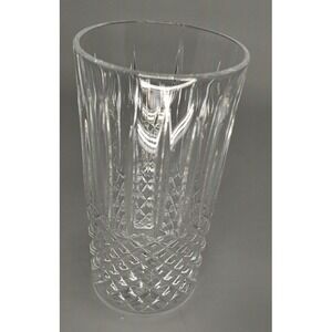 Vintage 6 Crystal Diamond cut glasses 8 oz Heavy, Unmarked‎